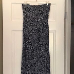 Blue & White Maxi Dress - medium